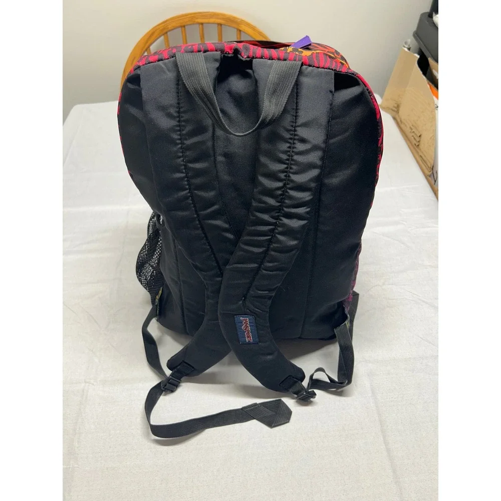 JanSport Rainbow Animal Print Backpack Leopard Zebra Stripe Multi Pocket TDN7